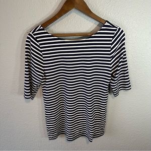 Old‎ Navy | Navy Blue & White Stripped 3/4 Sleeve Top Sz. L